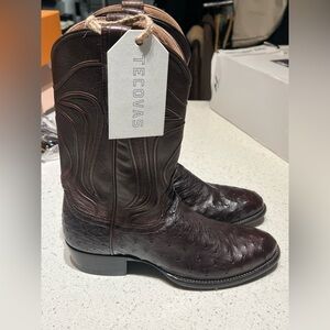 Tecovas brown ostrich boots size 9